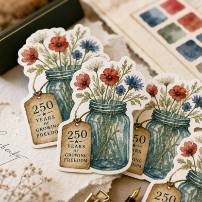 Wildflower Mason Jar Sticker