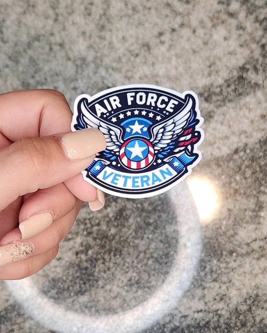 Air Force Veteran, WATERPROOF VINYL STICKER