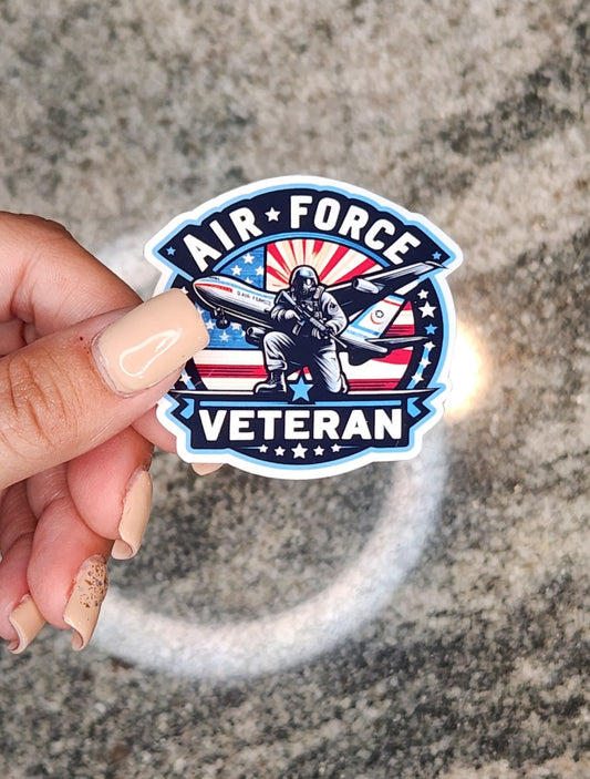 Air Force Veteran, WATERPROOF VINYL STICKER