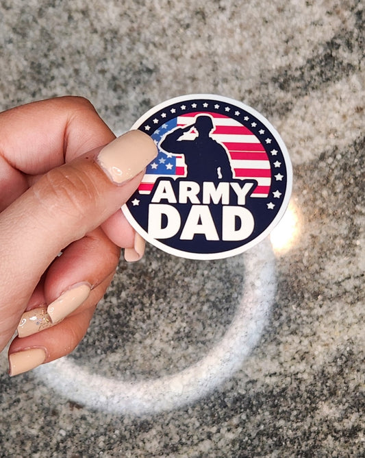 Army Dad, WATERPROOF VINYL STICKER