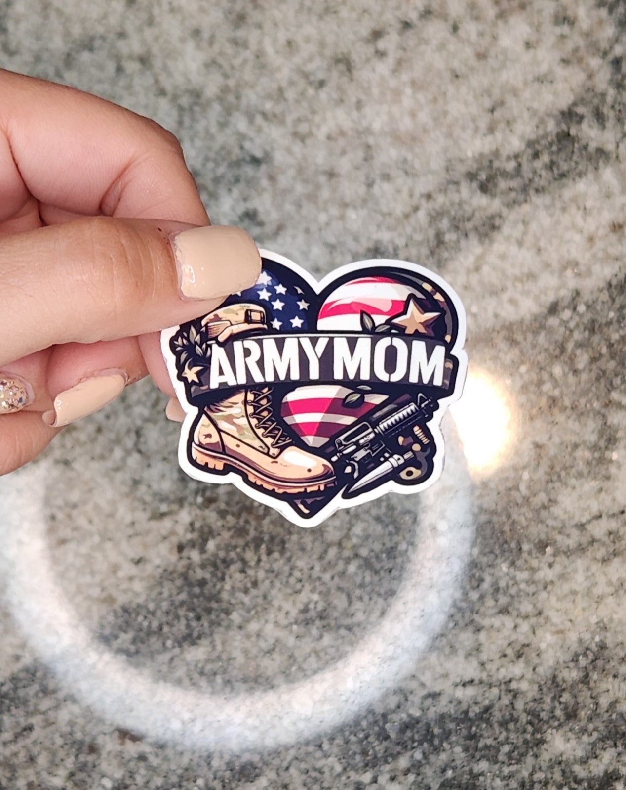 Army Mom, WATERPROOF VINYL STICKER