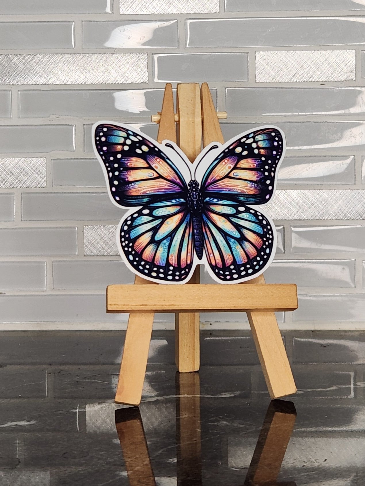 Colorful Butterfly, WATERPROOF VINYL STICKER