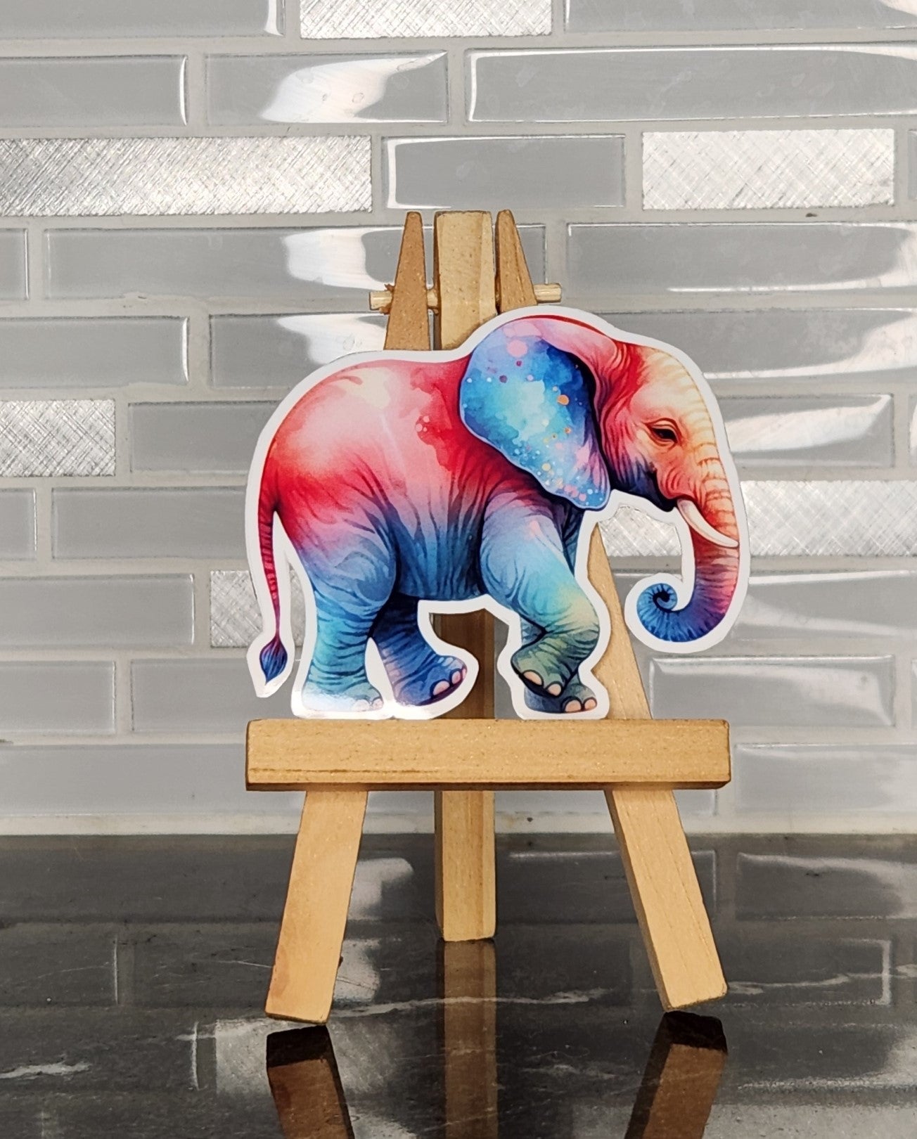 WATERCOLOR ELEPHANT, WATERPROOF VINYL STICKER