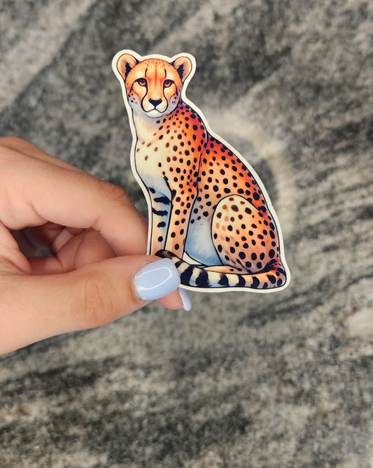 Cheetah, WATERPROOF VINYL STICKER