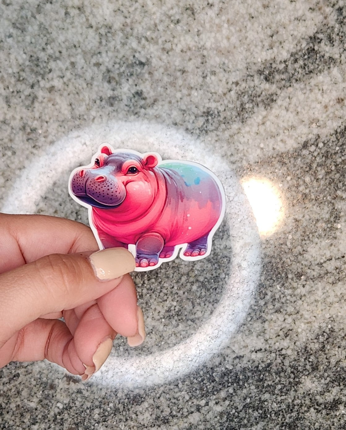 Hippo, WATERPROOF VINYL STICKER