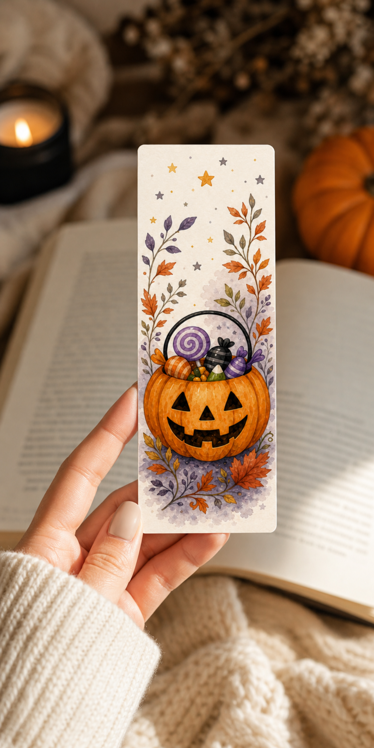 Pumpkin Pail Bookmark