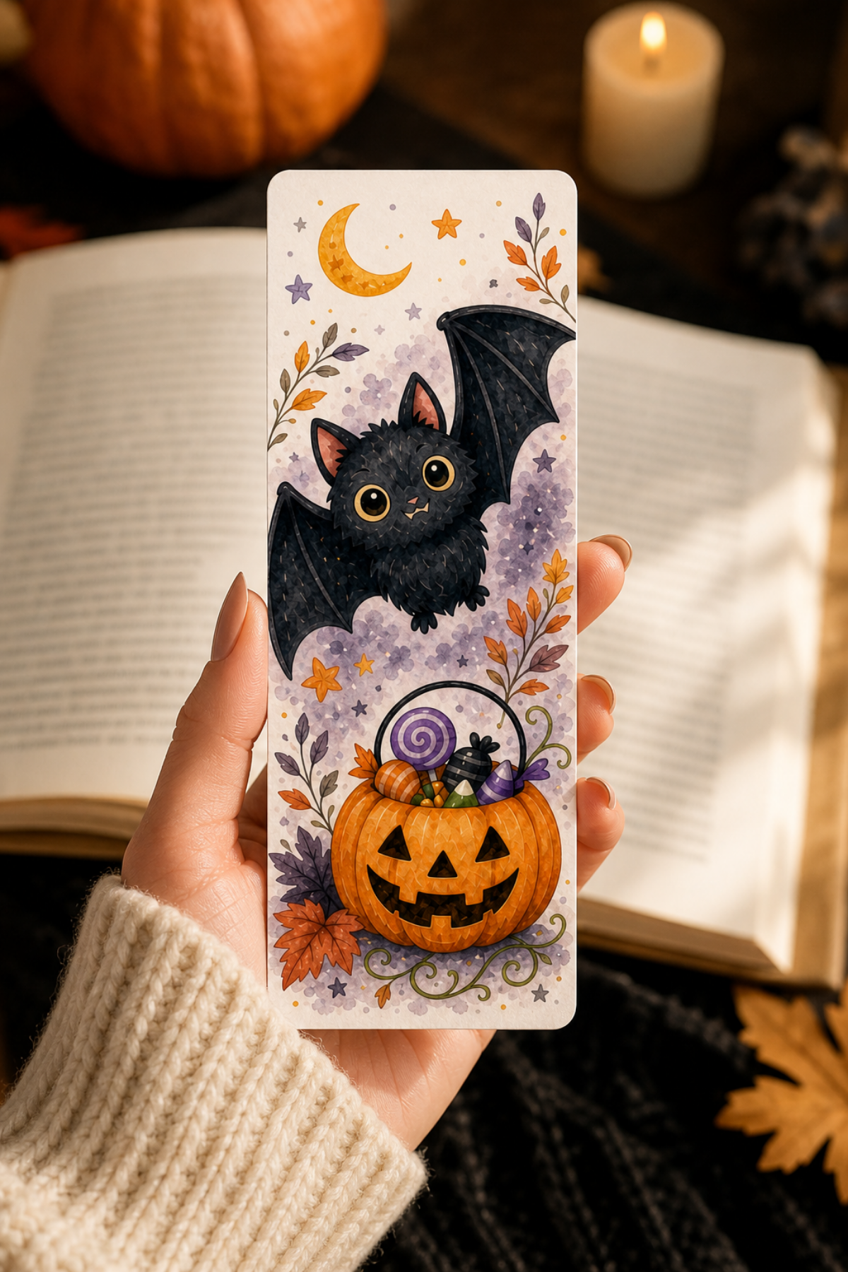 Bat Moon Bookmark