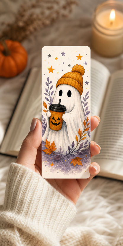 Cozy Beanie Ghost Bookmark
