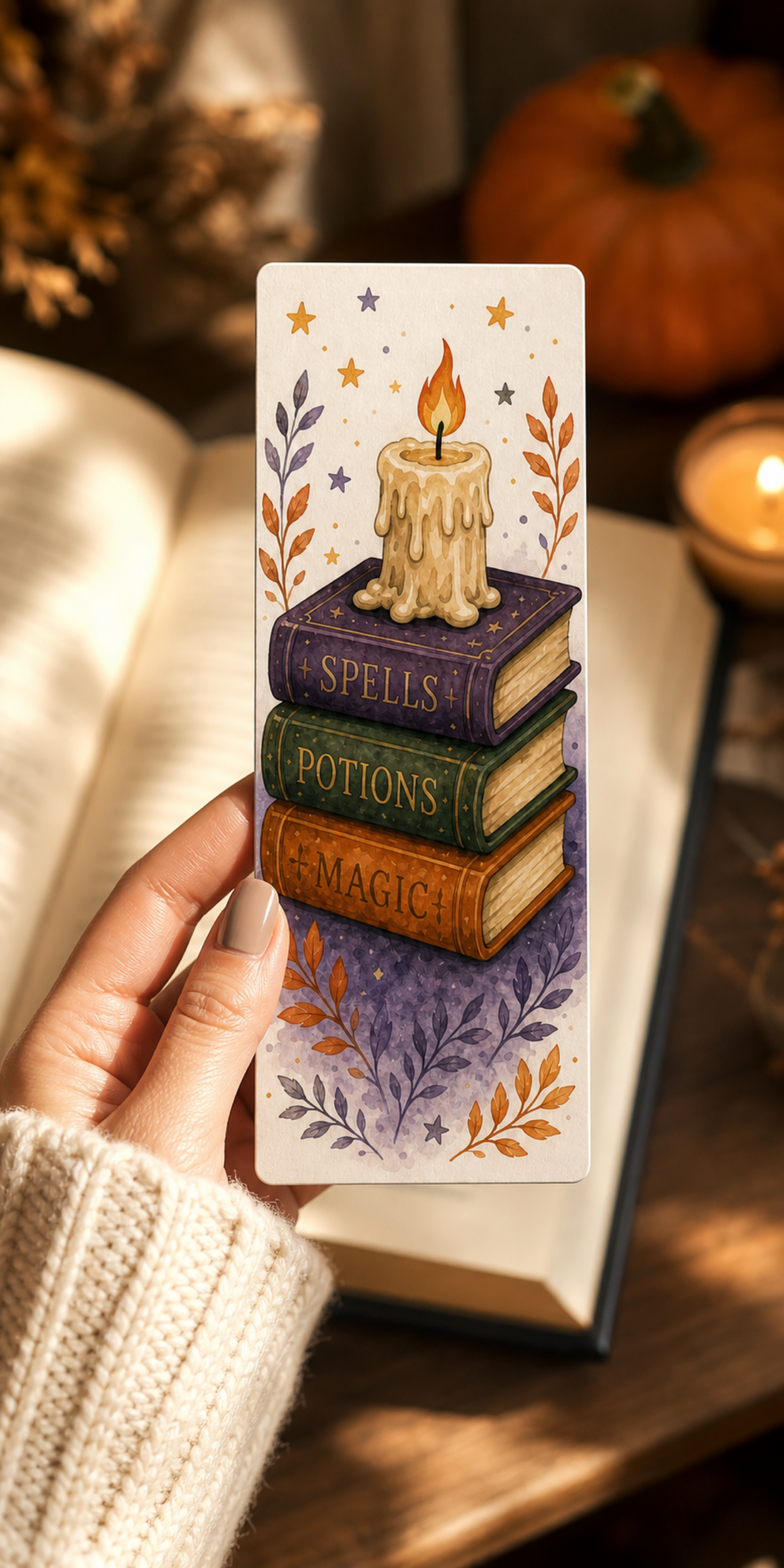 Cozy Book Stack Bookmark