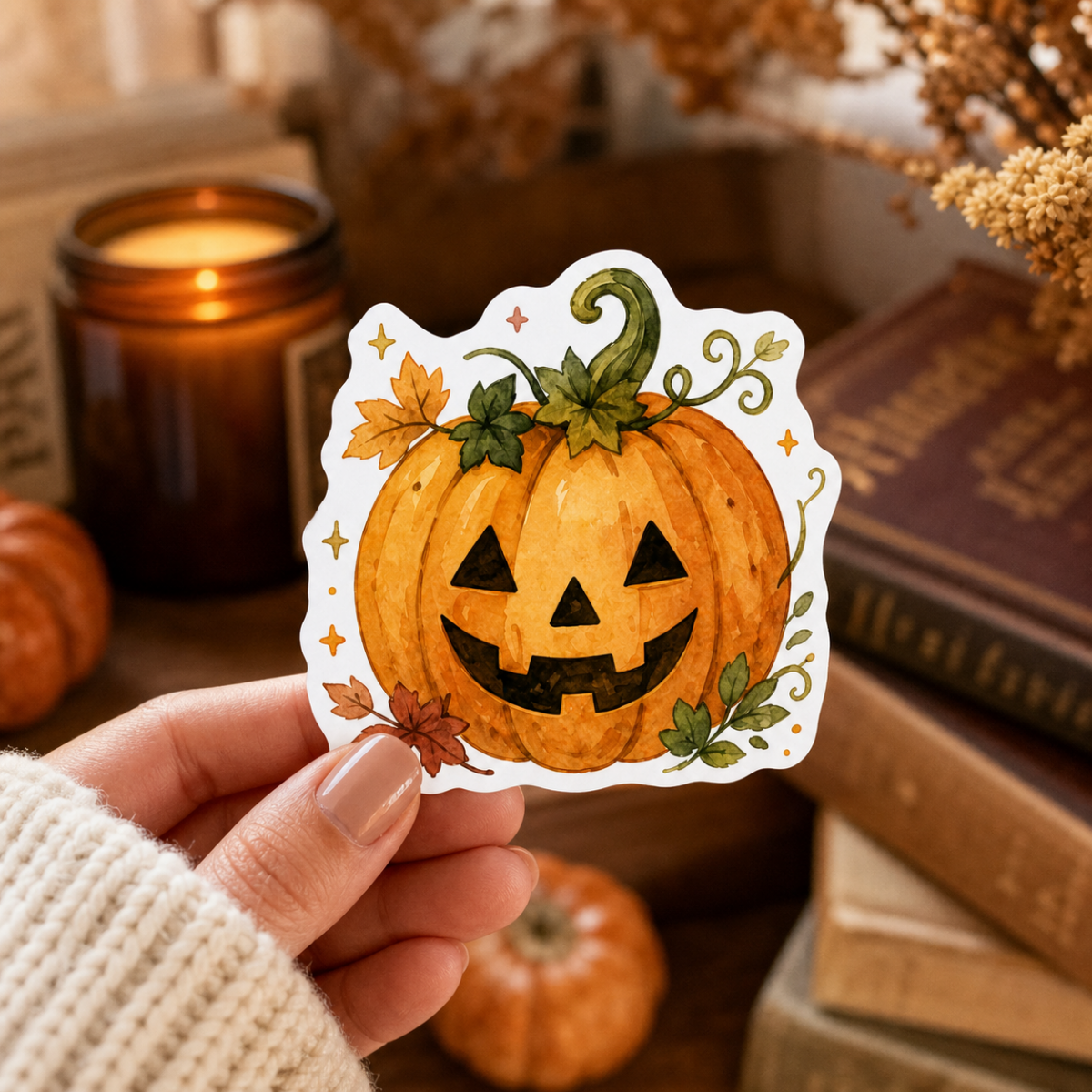 Grinning Jack O Lantern Sticker