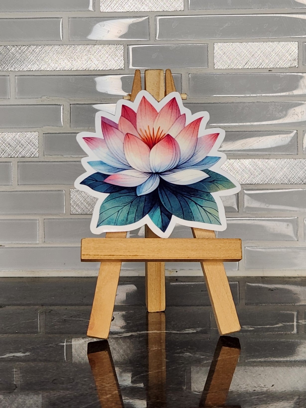 LOTUS FLOWER, WATERPROOF VINYL STICKER