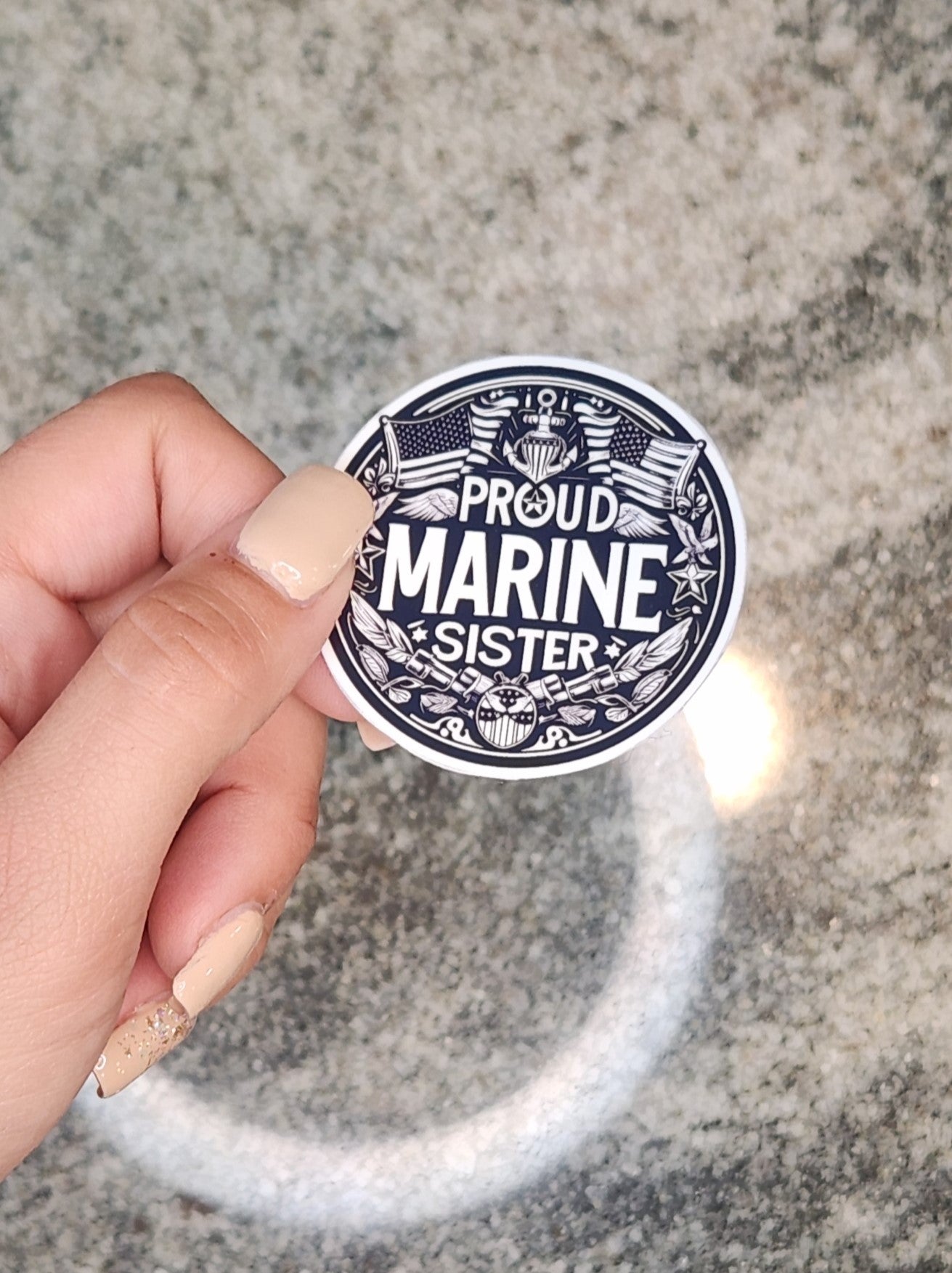 Marine Sister, WATERPROOF VINYL STICKER