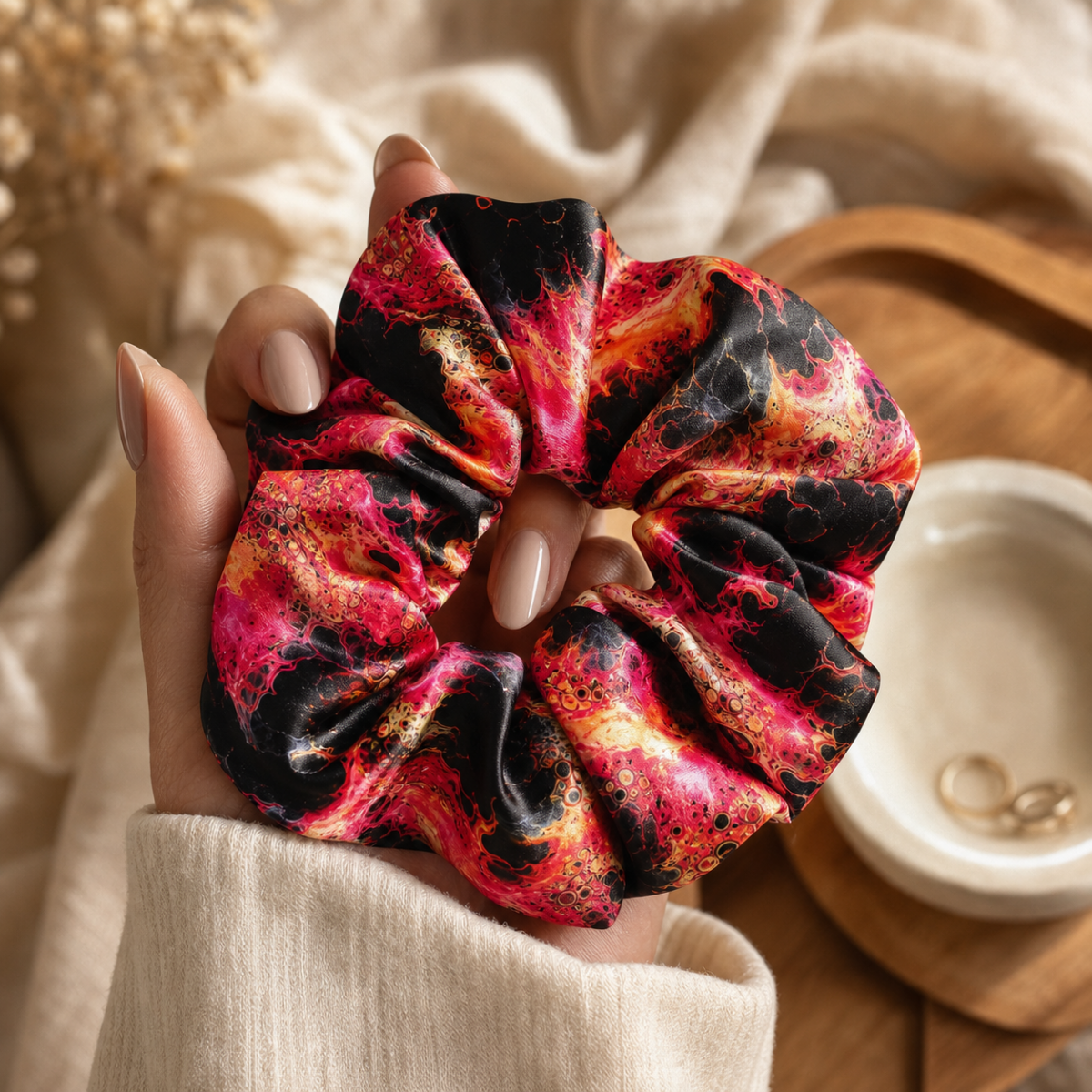 Ember Flame — Satin Scrunchie