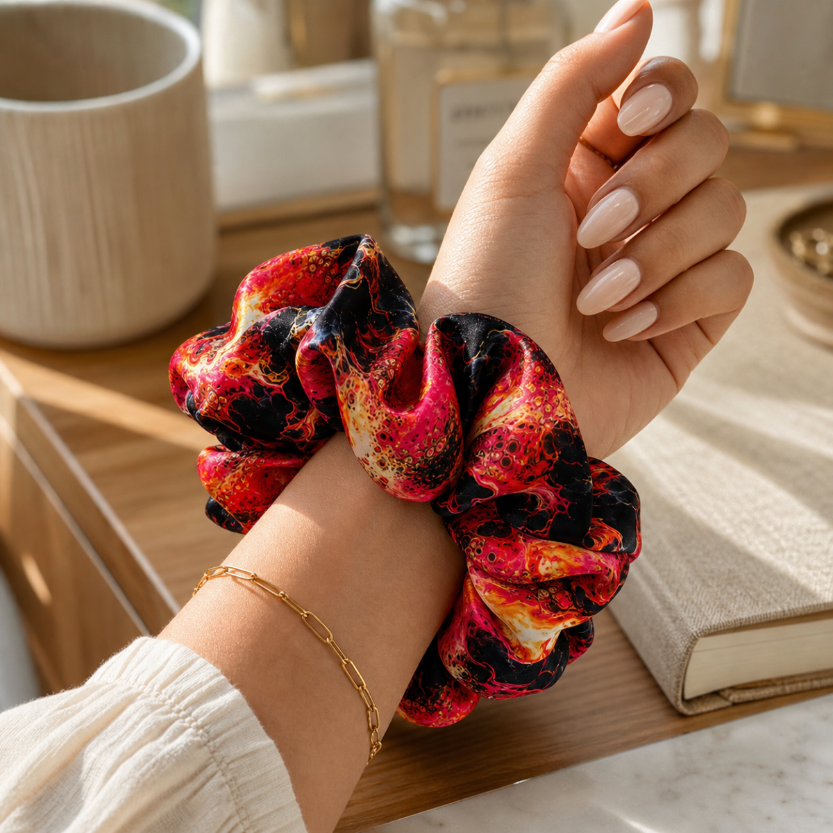 Ember Flame — Satin Scrunchie