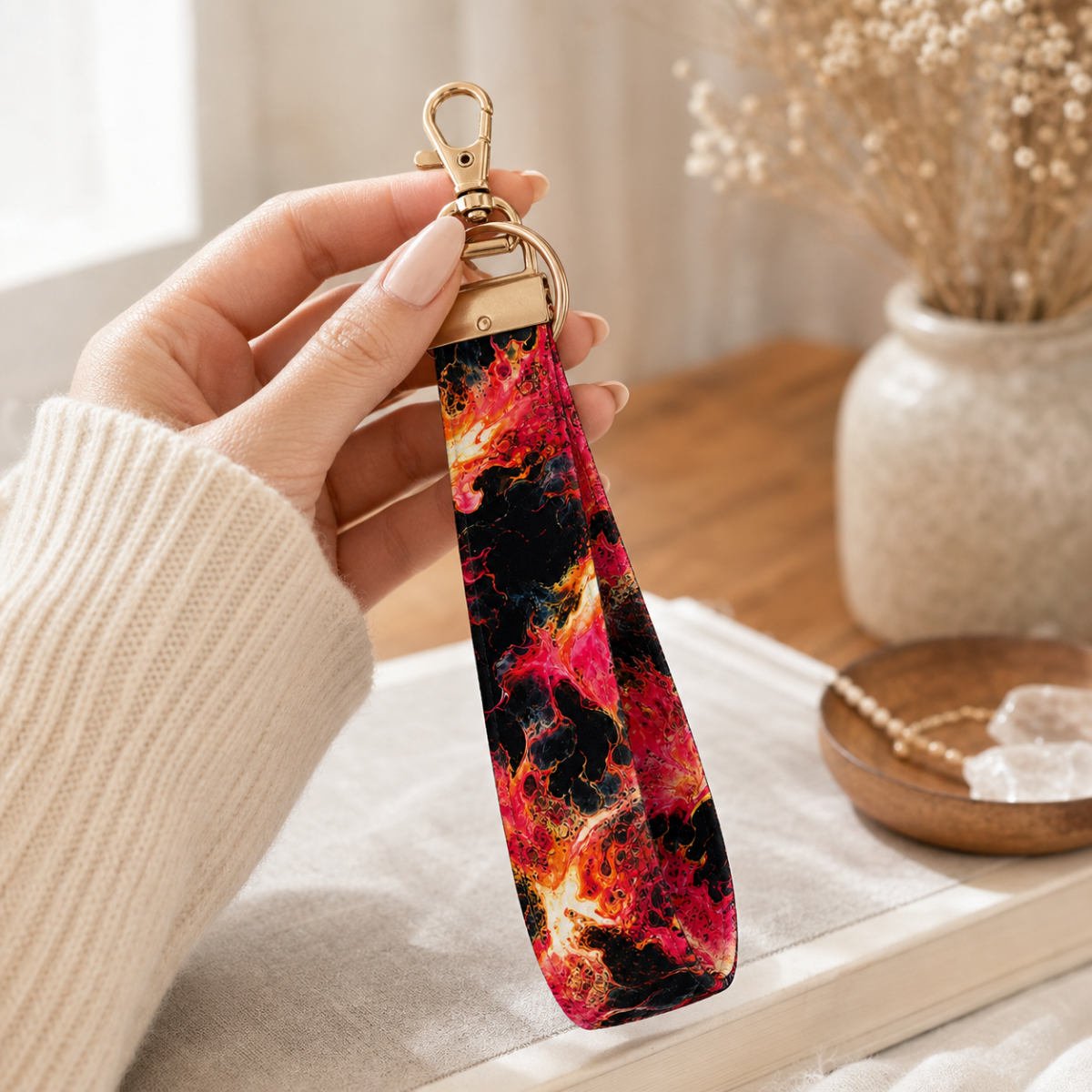 Ember Flame — Wristlet Keychain