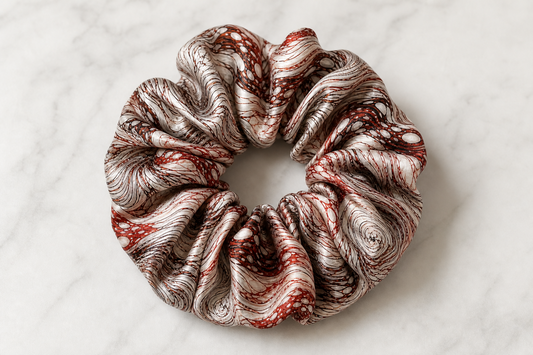 Rosewood Marble — Satin Scrunchie