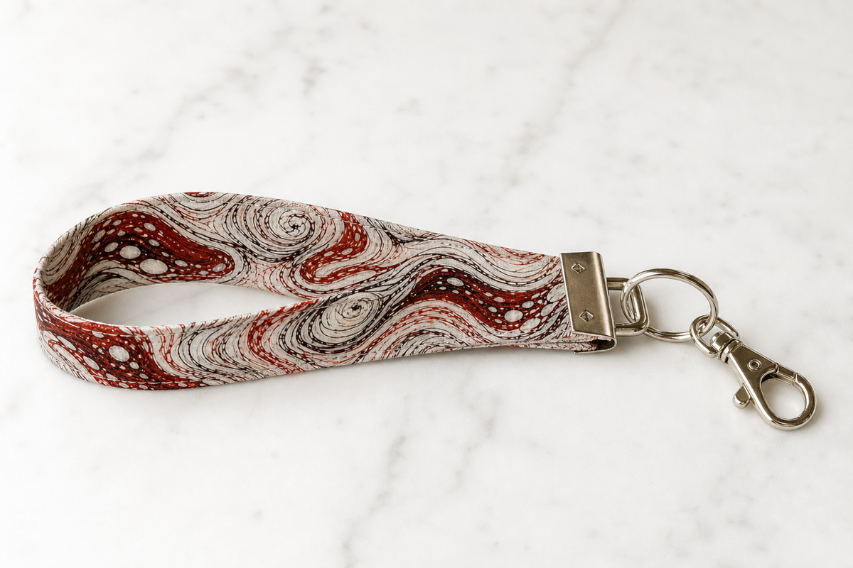Vintage Marble — Wristlet Keychain
