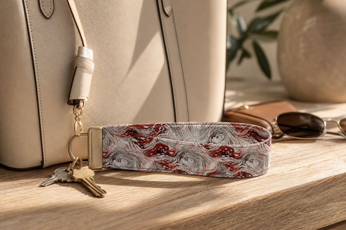 Vintage Marble — Wristlet Keychain