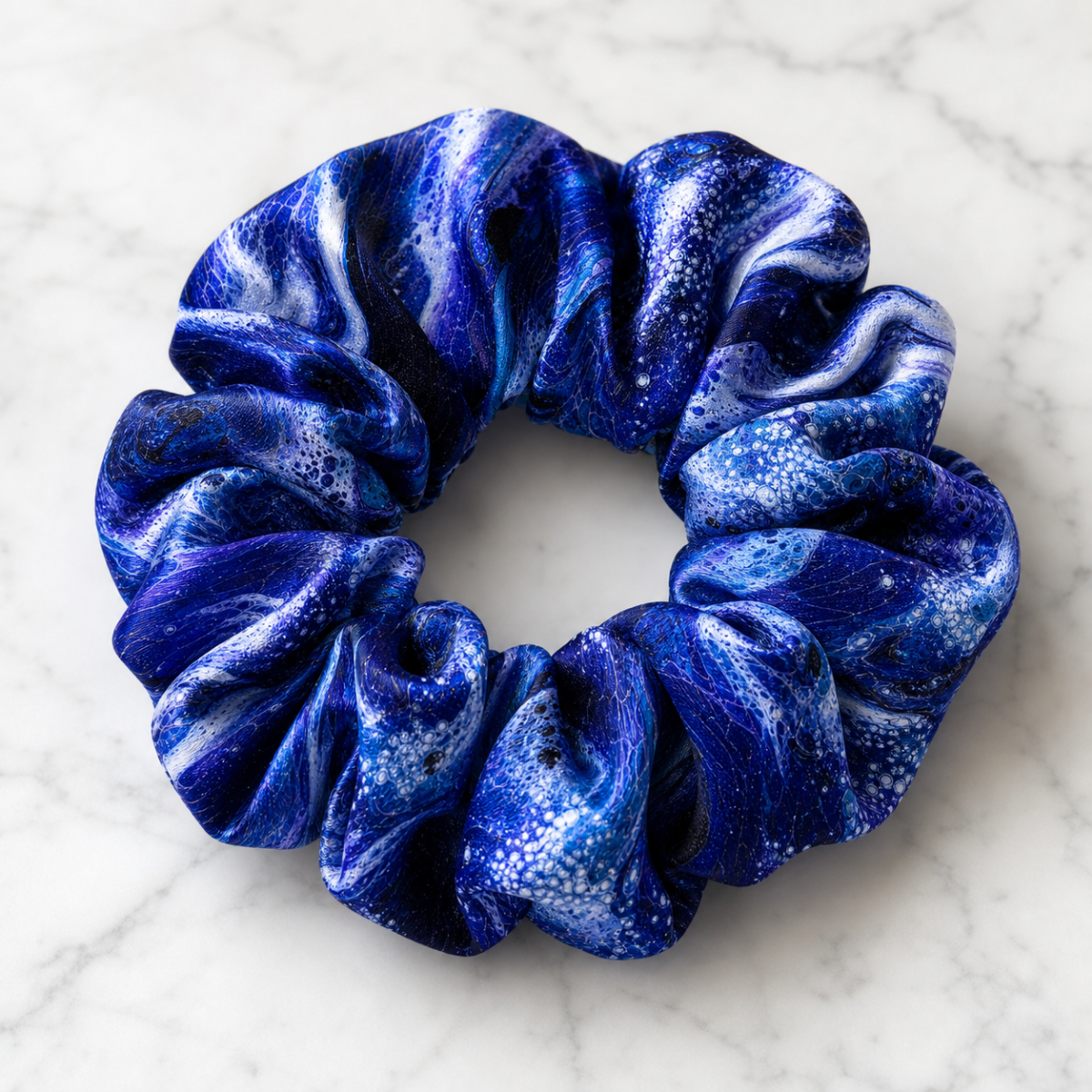 Royal Blue Galaxy — Satin Scrunchie