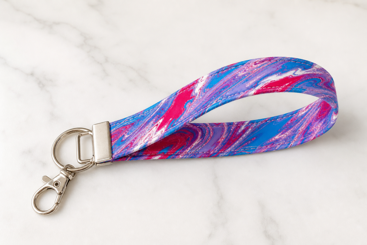 Pastel Swirl — Wristlet Keychain