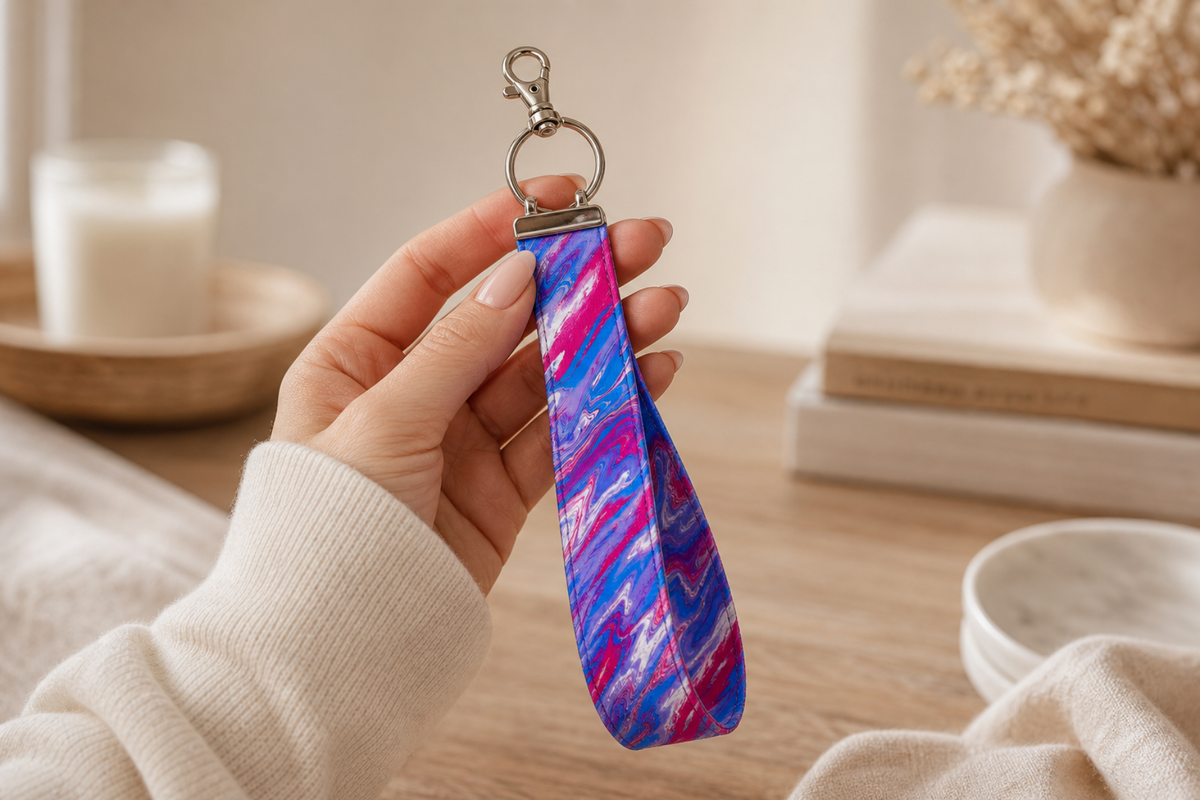 Pastel Swirl — Wristlet Keychain