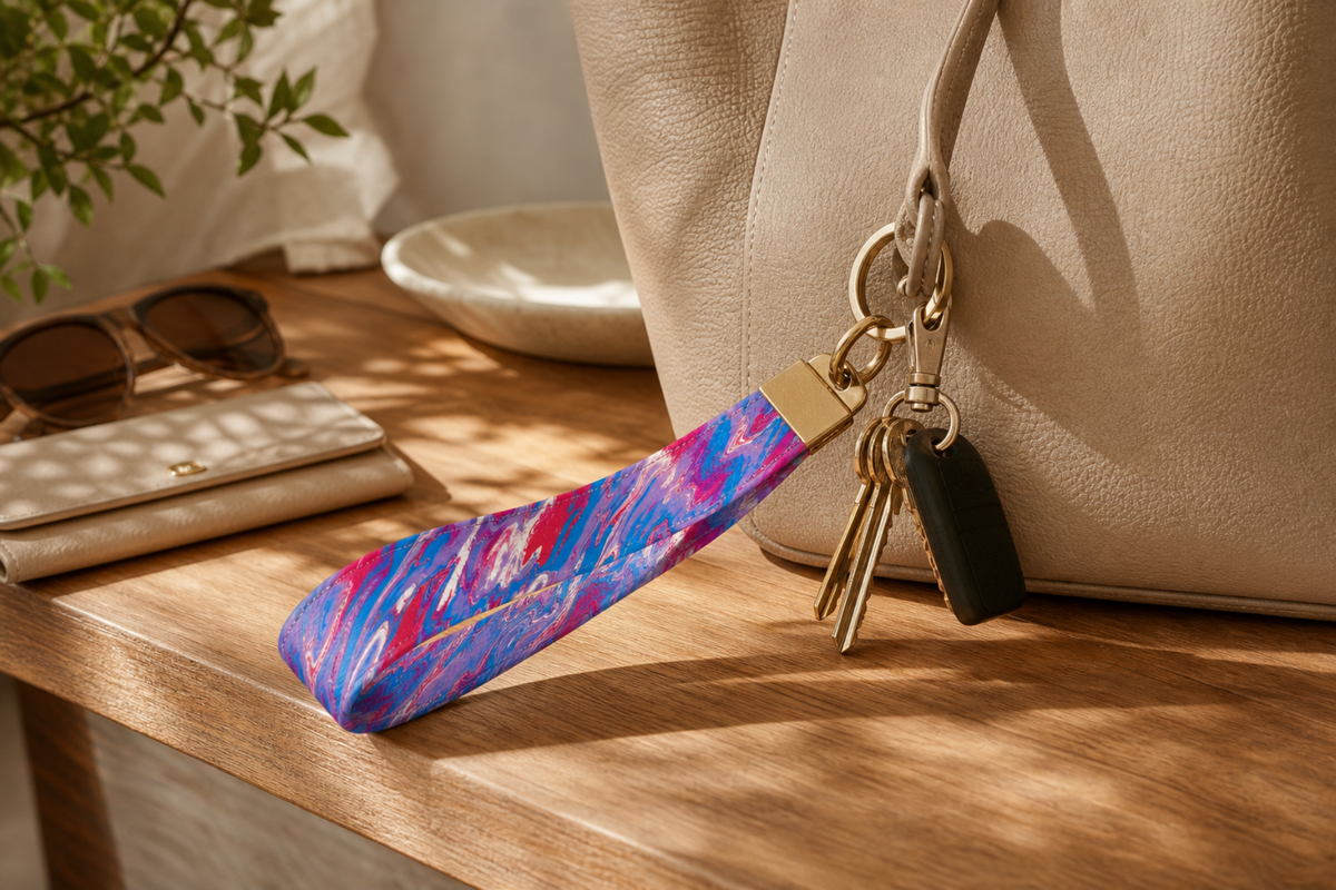 Pastel Swirl — Wristlet Keychain