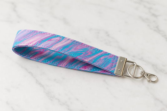Cotton Candy Stripe — Wristlet Keychain