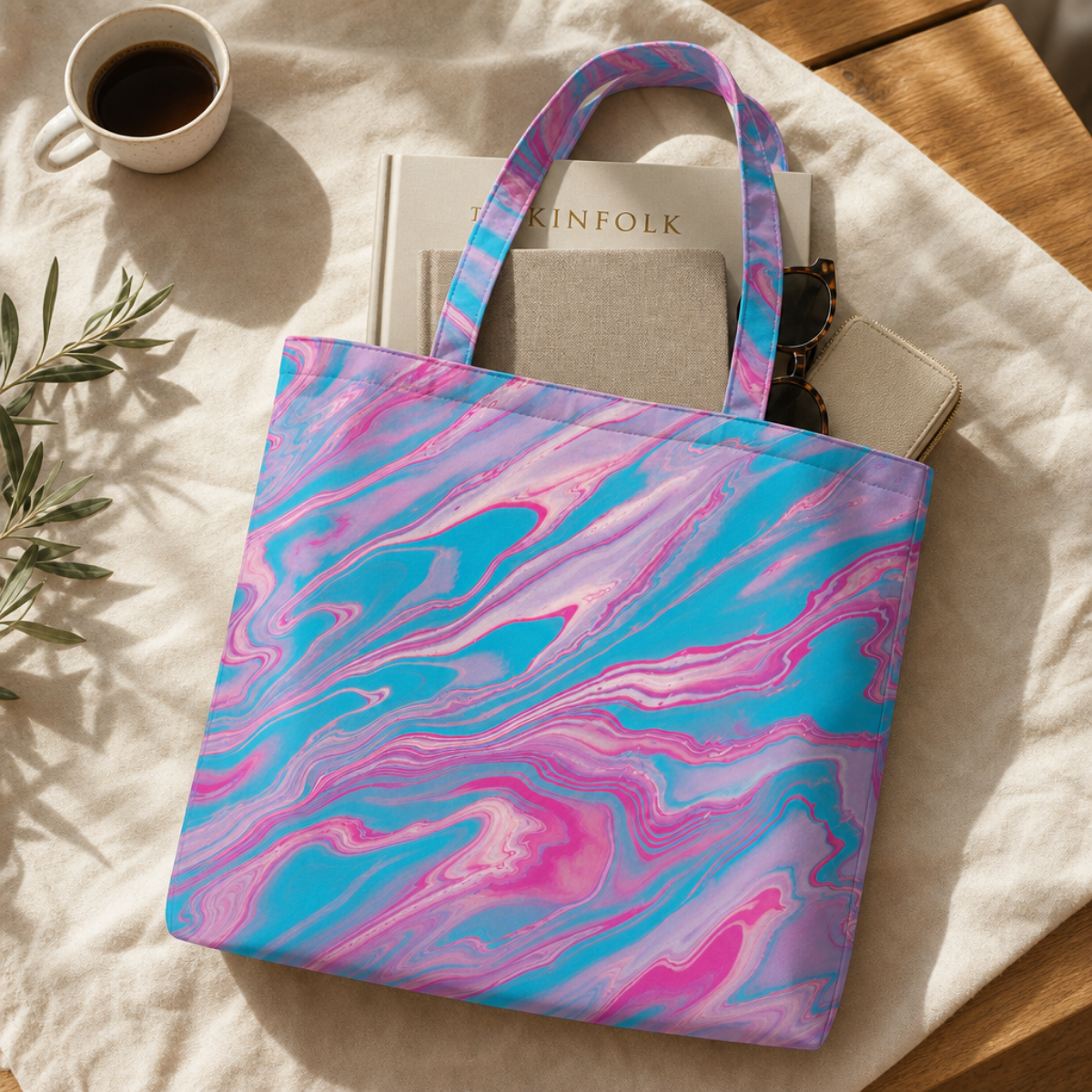 Cotton Candy Swirl — Cotton Tote Bag