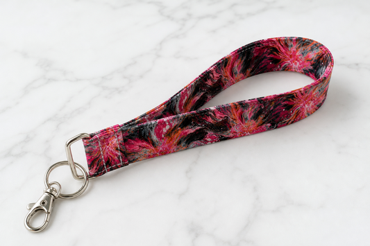Berry Blossom Noir — Wristlet Keychain