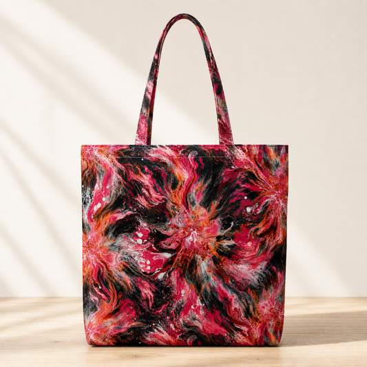 Scarlet Bloom — Cotton Tote Bag
