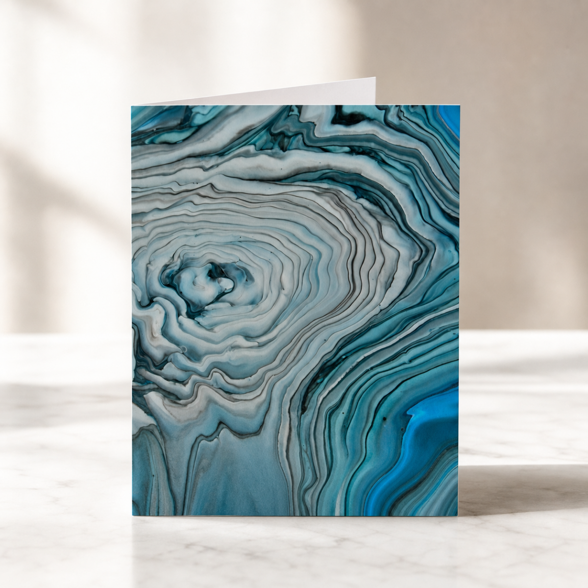 Teal Geode — Art Greeting Card