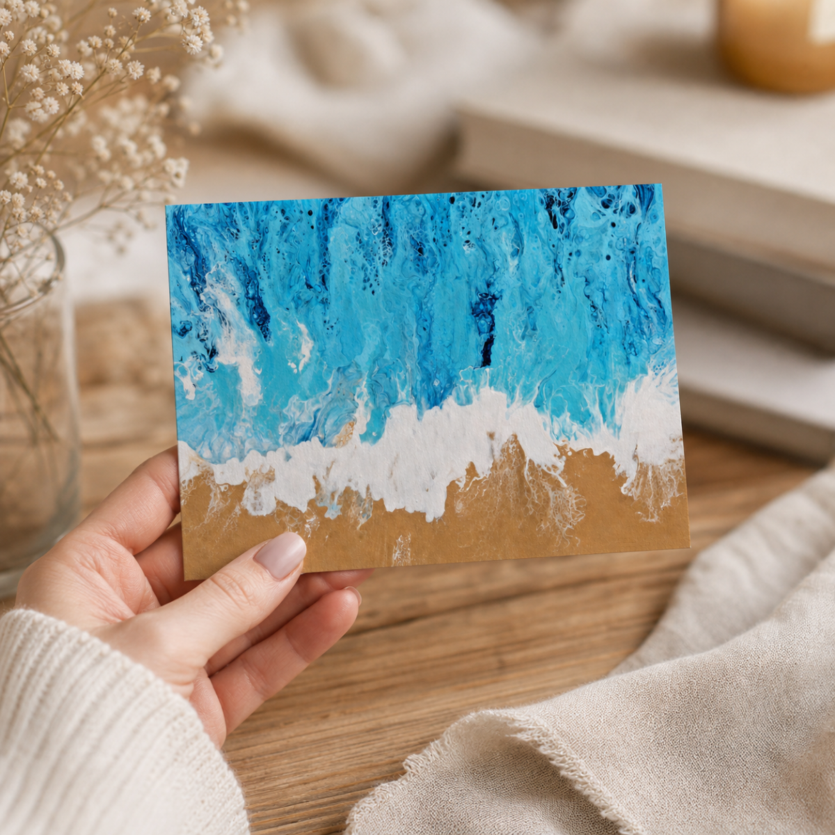 Ocean Shoreline — Art Greeting Card