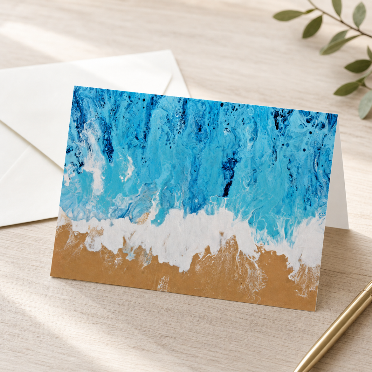 Ocean Shoreline — Art Greeting Card