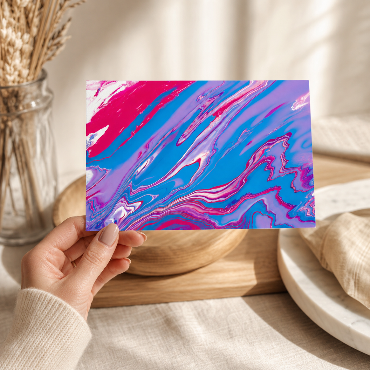 Magenta Swirl — Art Greeting Card