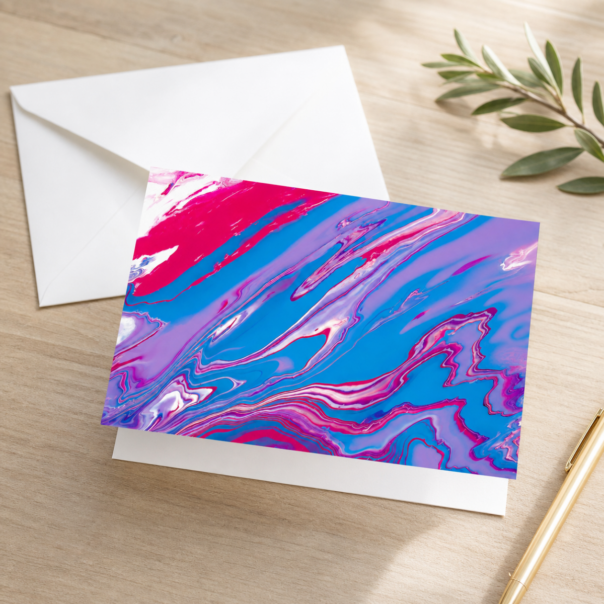 Magenta Swirl — Art Greeting Card