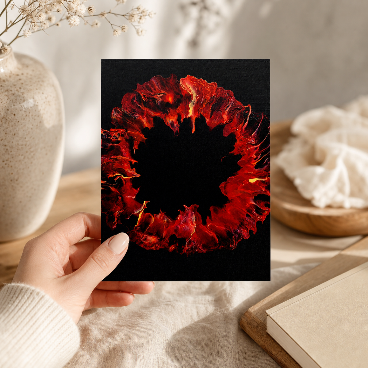 Crimson Ring — Art Greeting Card