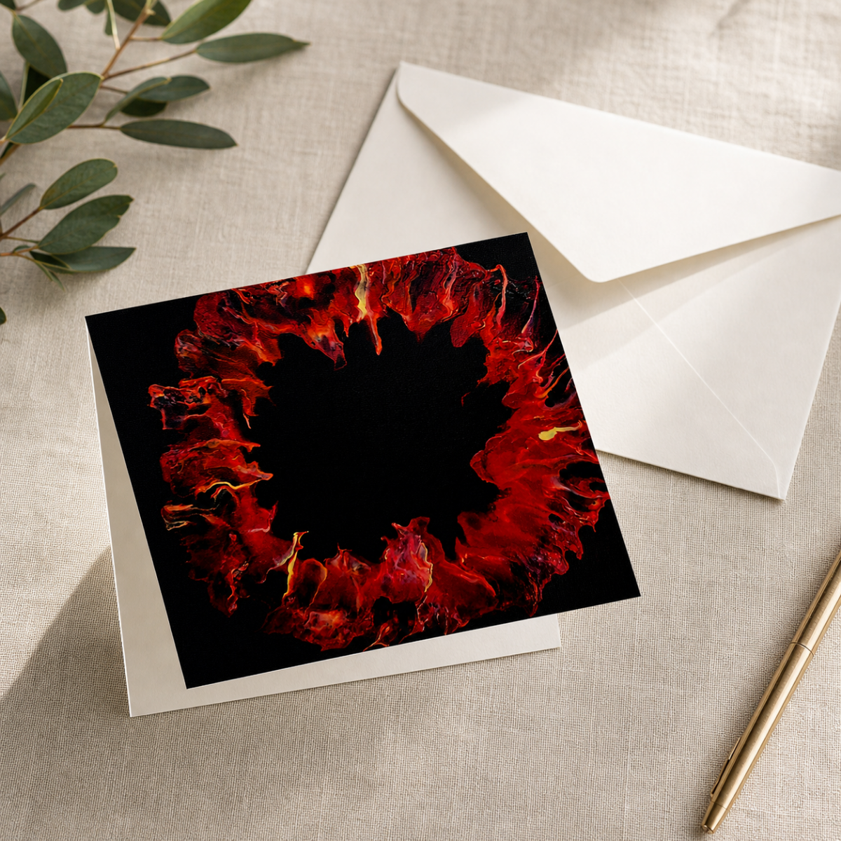 Crimson Ring — Art Greeting Card