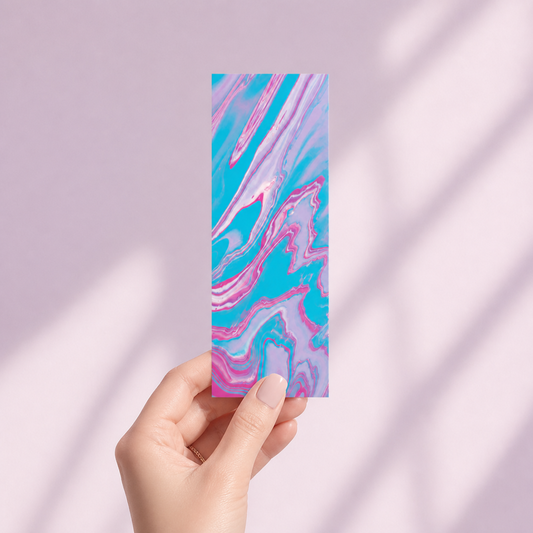 Pastel Swirl Pour — Hand-Painted Bookmark