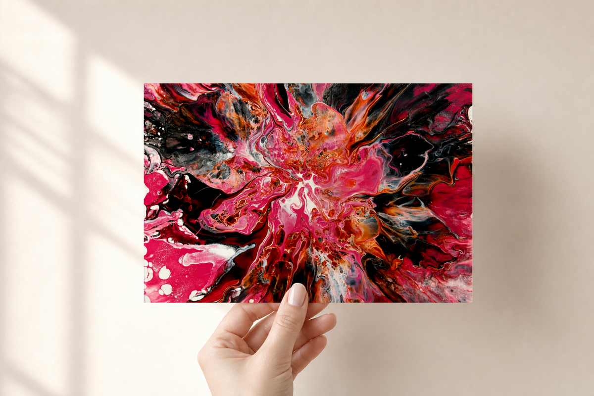 Vibrant Red Floral Burst Art Print