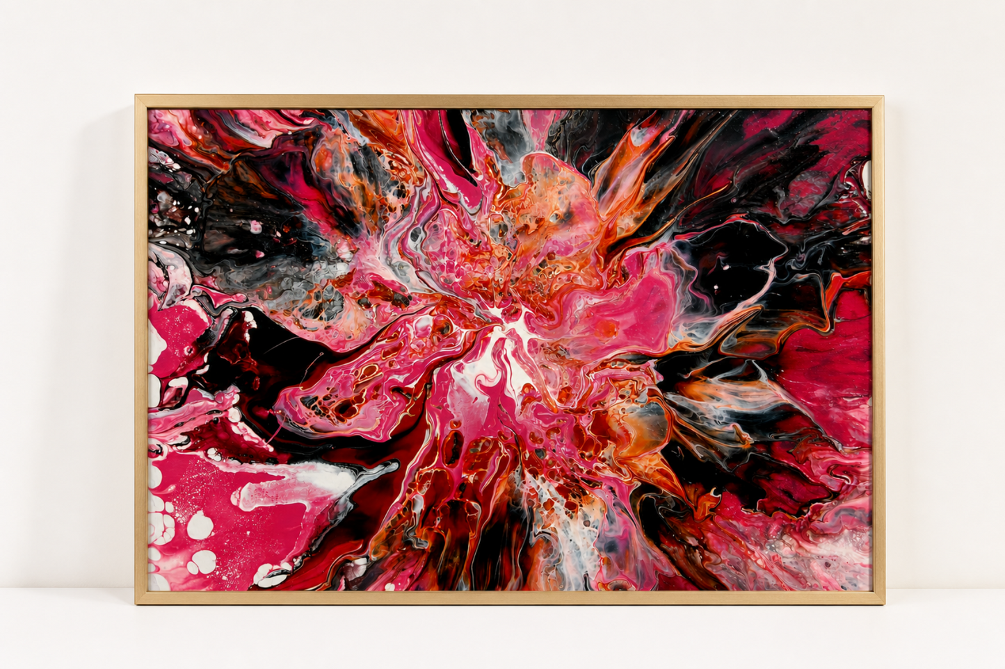 Vibrant Red Floral Burst Art Print