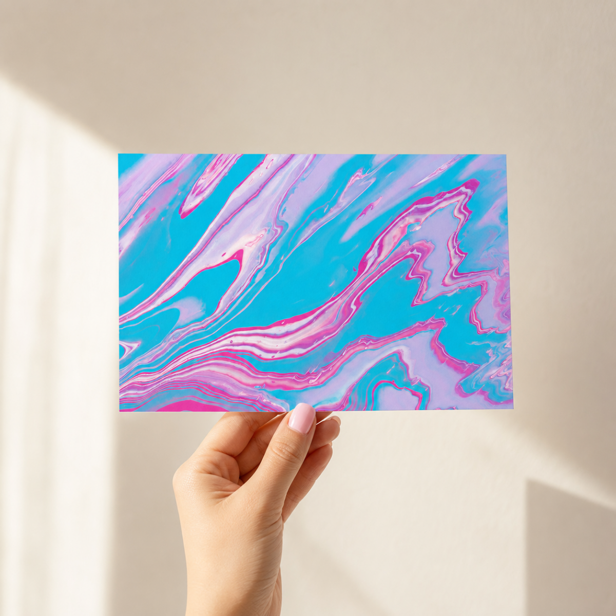 Pastel Swirl Art Print, Abstract Pour Art