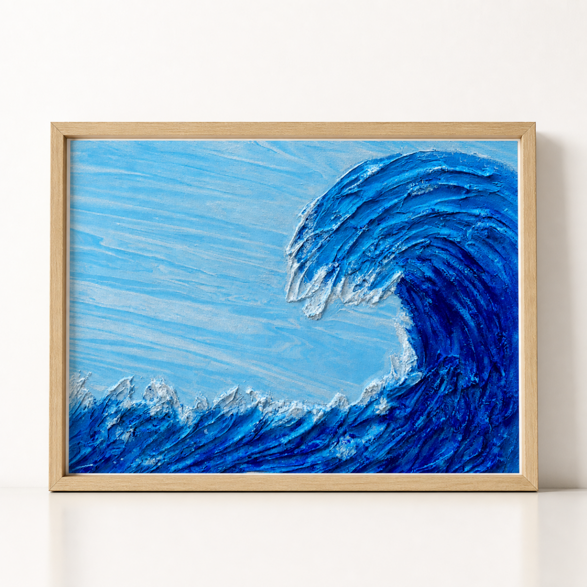 Hand-Painted Ocean Wave Art Print, Acrylic Pour Seascape Art