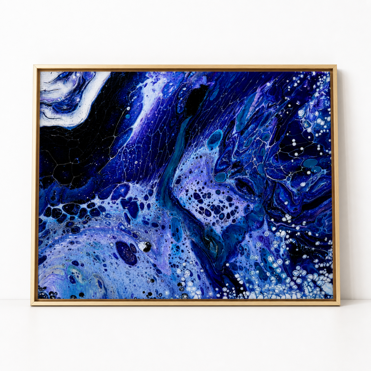 Blue Marble Art Prints, Abstract Ocean Pour Art