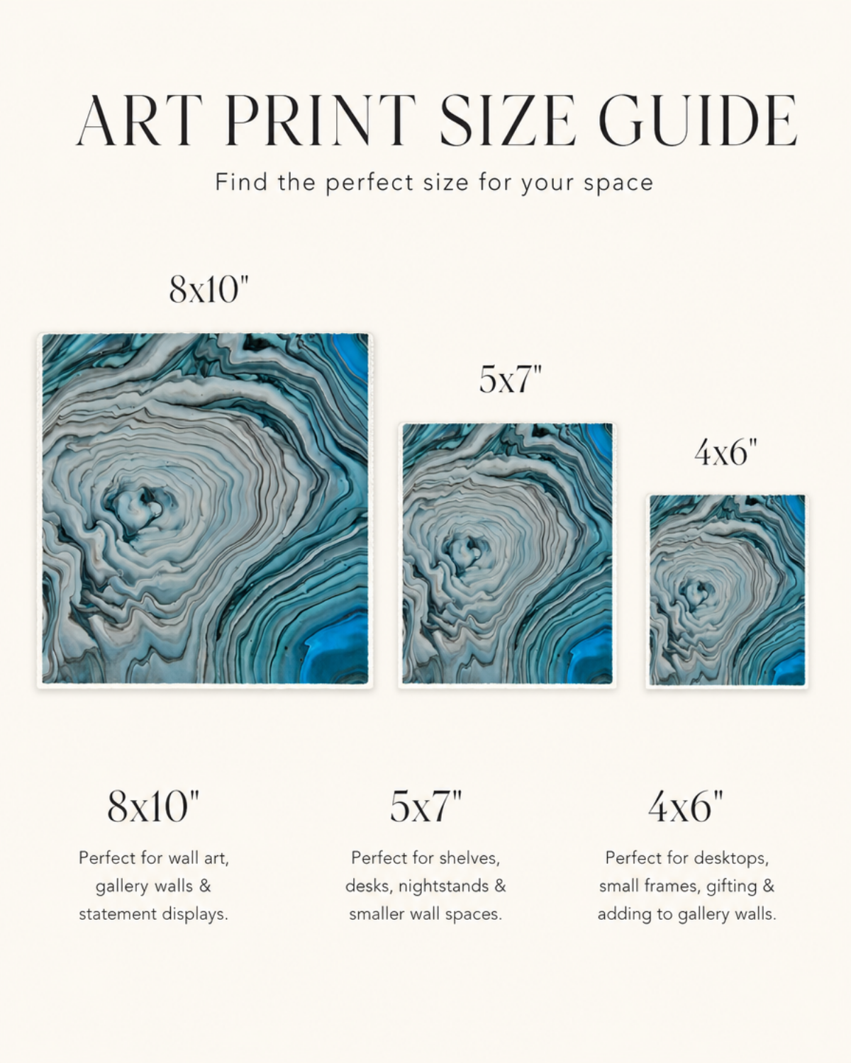 Blue Marble Art Prints, Abstract Ocean Pour Art