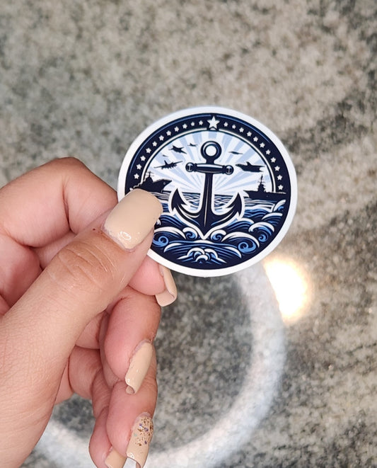 Navy, WATERPROOF VINYL STICKER