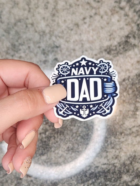 Navy Dad, WATERPROOF VINYL STICKER