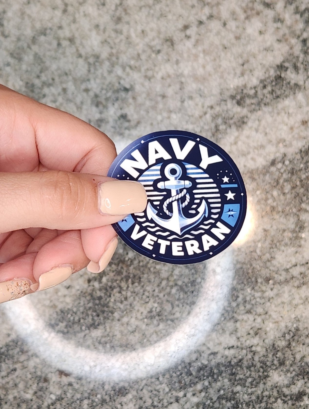 Navy Veteran, WATERPROOF VINYL STICKER