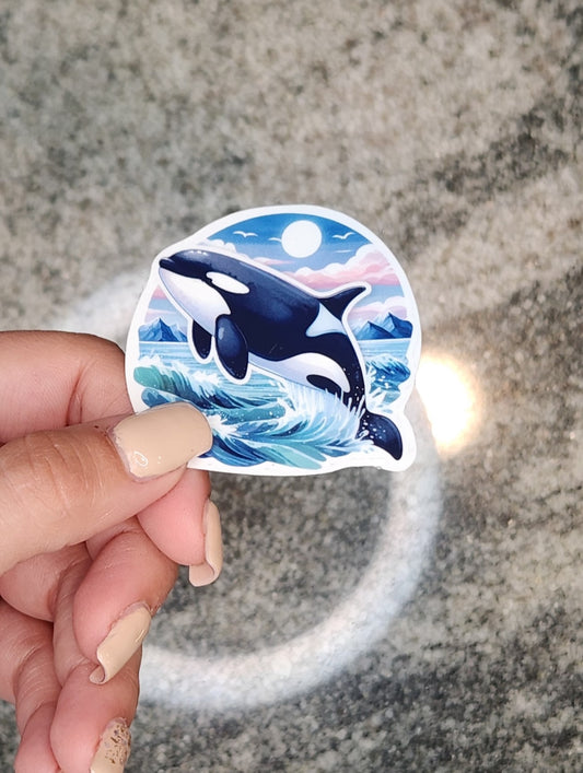 Orca, Killer Whale, WATERPROOF VINYL STICKER