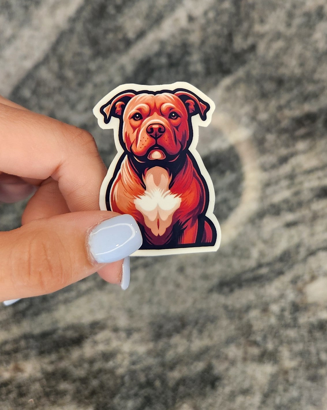 Hand-drawn pitbull waterproof vinyl sticker
