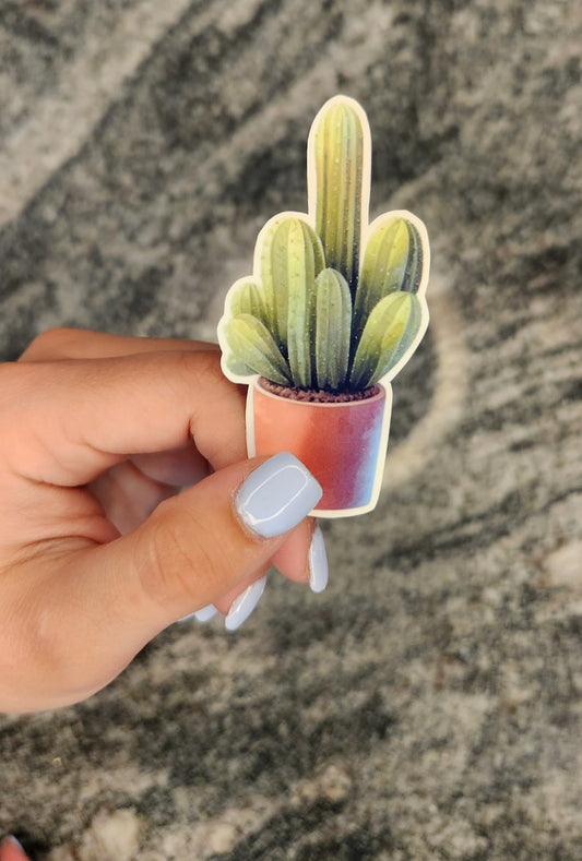 POTTED CACTUS, WATERPROOF VINYL STICKER